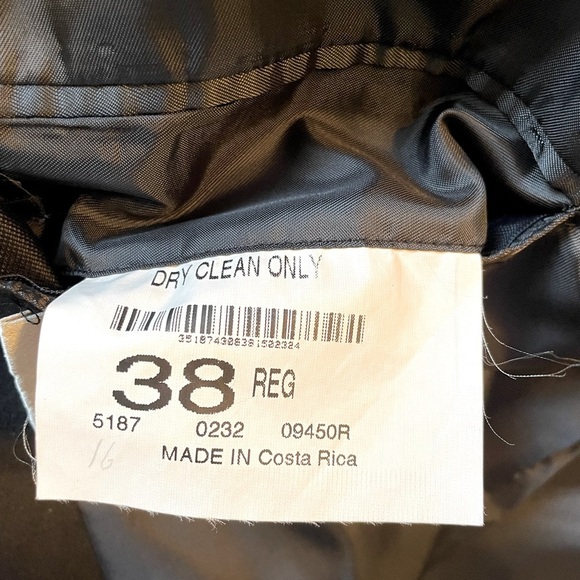 Men's Black Tuxedo Jacket Size 38R Two Button Satin Notch Lapels Wool Formal - Picture 6 of 9